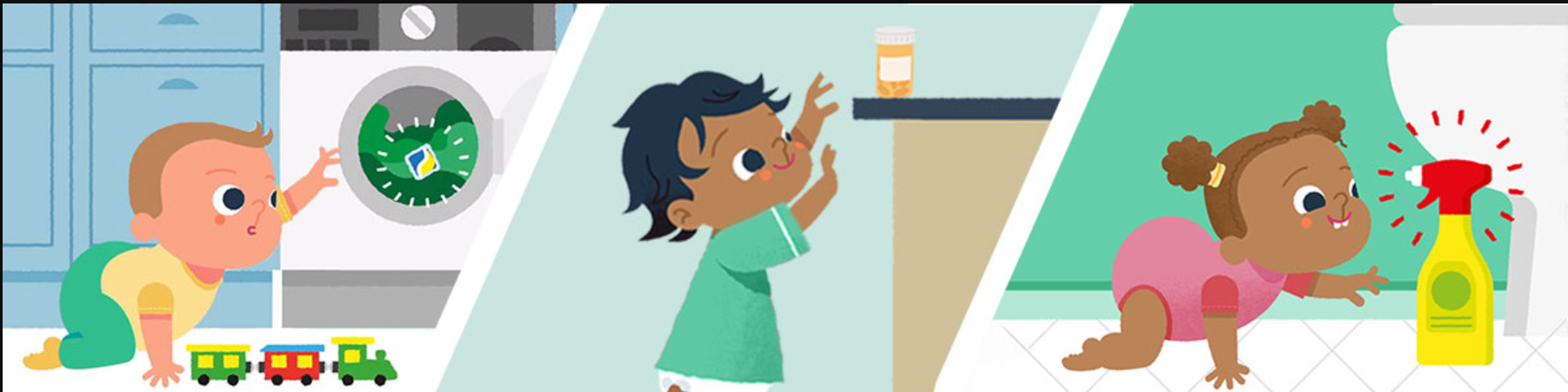 Cartoon babies in dangerous situations