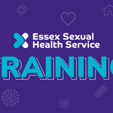 Purple, blue and white logo for Essex Sexual Health Service Training